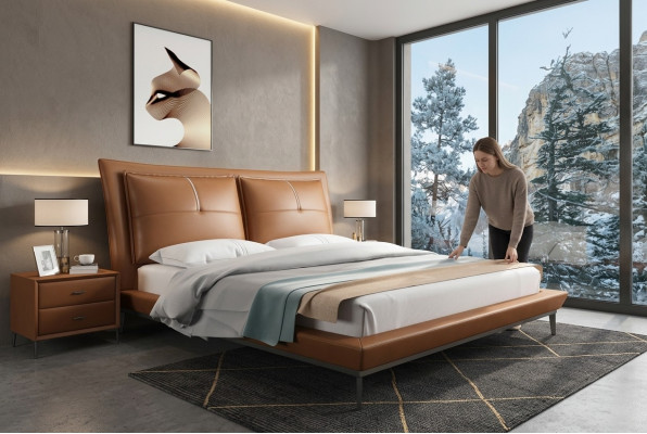 Designer Bett Schlafzimmer Betten Hotel Leder Italienische Möbel