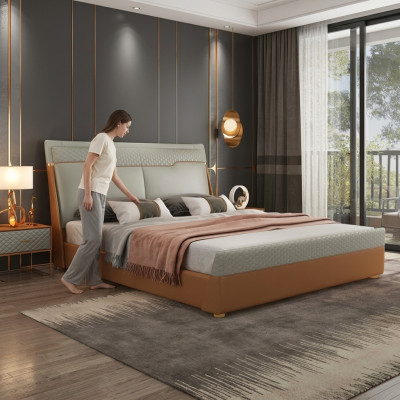 Luxus Schlafzimmer Bett Polster Design Luxus Doppel Betten Leder Hotel