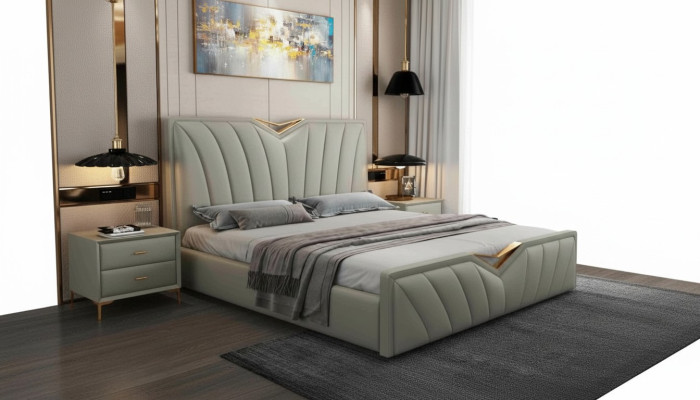 Designer Bett Schlafzimmer Betten Leder Hotel Luxus Polster Italienische Möbel