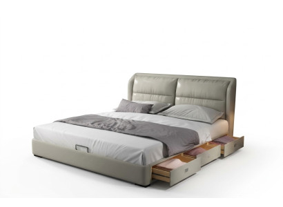 Designer Bett Schlafzimmer Betten Textil Leder Hotel Luxus Polster Samt Stoff