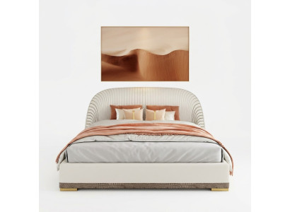 Designer Doppelbett Bett Hotel Luxus Leder Schlafzimmer 150/180x200cm