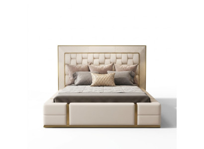 Doppelbett Lederbett Betten Bett Leder Polster Schlafzimmer 180x200cm