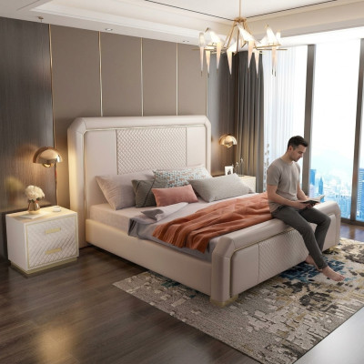 Designer Doppelbett Bett Hotel Luxus Schlafzimmer 180x200cm Betten