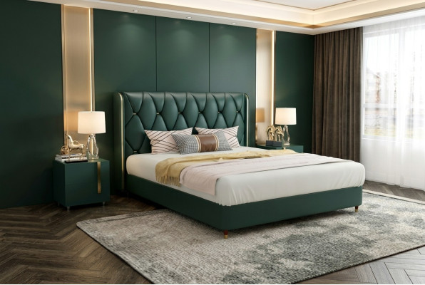 Bett Polster Design Luxus Doppel Hotel Betten Ehe 180x200cm Leder