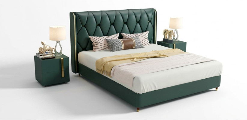 Bett Polster Design Luxus Doppel Hotel Betten Ehe 180x200cm Leder