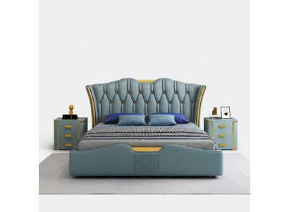 Grünes Schlafzimmer Bett Polster Design Doppel Hotel Betten 180x200cm