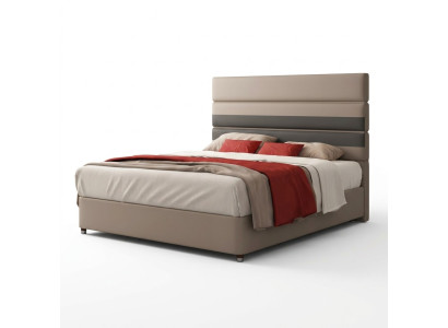 Leder Polster Bett Betten Hotel Luxus Designer Doppel Ehe Schlafzimmer Beige