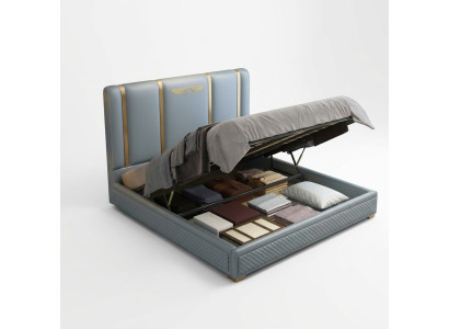 Bett Polster Design Luxus Metall Betten Doppel Ehe Schlaf Zimmer Leder