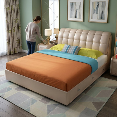 Bett Polster Design Luxus Deko Doppel Hotel Betten Ehe Schlaf Zimmer Leder