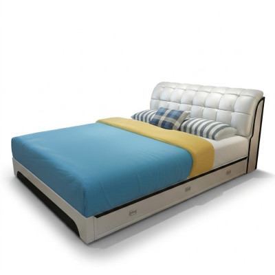 Doppelbett Bett Ehebett Design Luxus Polsterbett Luxur Designbett Leder