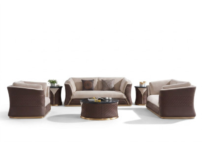 Sofagarnitur 3+2+1 Sitzer Ledersofa Couch Deko Wohnlandschaft Garnitur