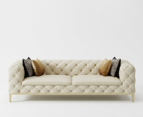 Chesterfield Couch Sofa Polster 3 Sitzer Couchen Sitz Garnitur Sofas Weiß