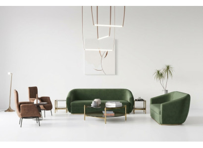 Sofagarnitur 3+3 Sitzer Grüne Sofa Garnituren Leder Sofas Couchen Polster