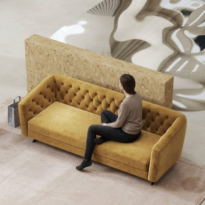 Italienische Stil Möbel 3 Dreisitzer Couch Sofa Polster Stoff Stoffsofa Couchen