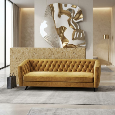 Italienische Stil Möbel 3 Dreisitzer Couch Sofa Polster Stoff Stoffsofa Couchen