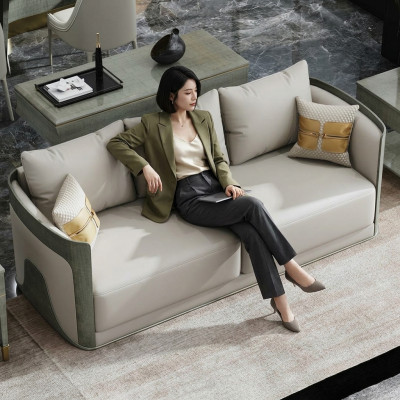 Sofa Dreisitzer Couch Klassische Neu Polster Deko 3 Sitzer Leder Couchen