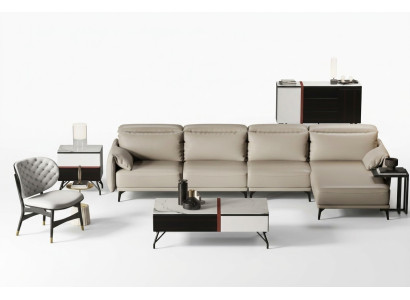 Designer Ledersofa Ecksofa Polster Eck Couch Sitz Eck L Form Garnitur Sofa Neu