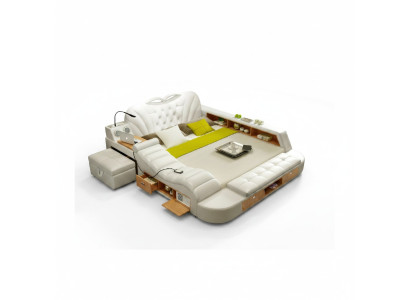 Doppel Luxus Design Hotel Leder Bett Polster Moderne Betten Multifunktion