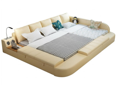 Multifunktion Sofa Bett xxl Big Betten Boxen USB Hotel Leder Polster