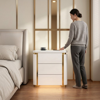Design Nacht Tisch.Konsole Metall Glanz Tische Konsolen Schlaf Zimmer
