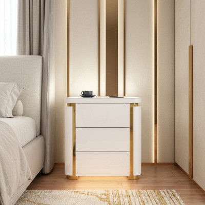 Design Nacht Tisch.Konsole Metall Glanz Tische Konsolen Schlaf Zimmer