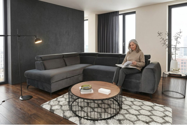 Sofa Ecksofa Wohnlandschaft L-Form Designersofa Luxus Ecksofas Stoffsofa Textil