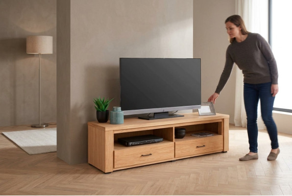 Kommode Vitrine Echtholz TV-Ständer Klassische Schublade Neu Holz Platz
