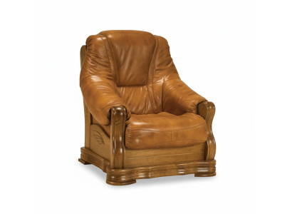 Sessel Fernseh Holz Sessel Echtes Leder Gepolsterter Sitz Lounge Club Möbel Neu