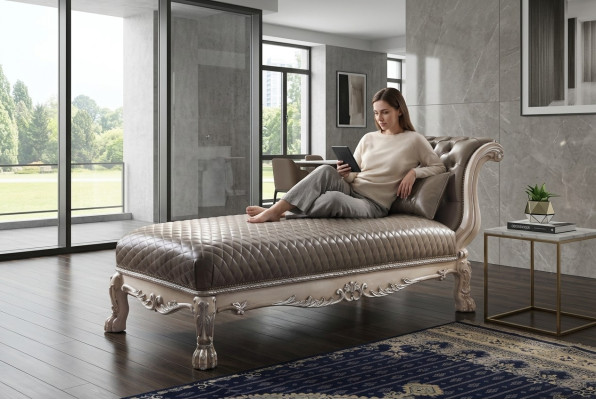 Liege Klassische Leder Luxus Liegen Liegesessel Chesterfield Chaiselongue