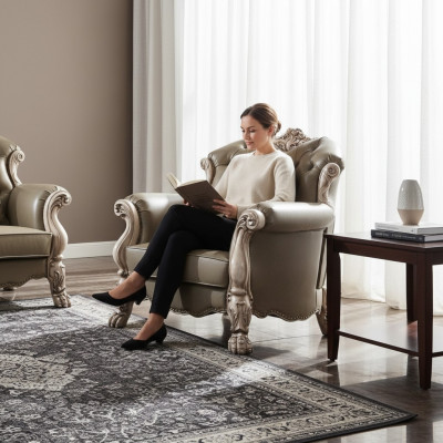 Barock Sessel Einsitzer Polster Sofa Couch Fernseh Couchen Design Wohnzimmer Neu