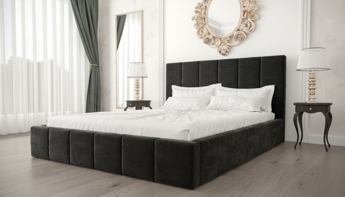 Doppelbett Luxus Samt Textil Bett Doppel Schlafzimmer Design 160x200cm