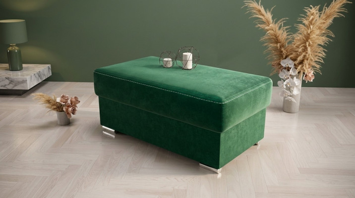 Möbel Wohnen Sitzbänke Sitz Textil Grün Design Ottomane Hocker Polsterhocker Fuß