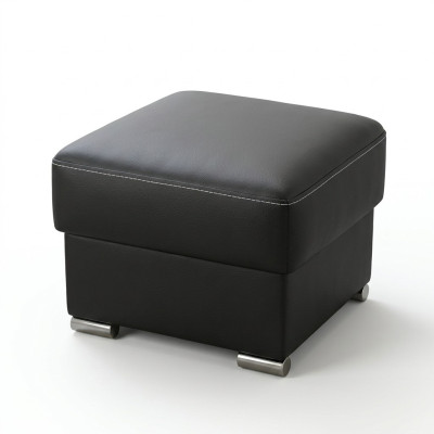 Moderner Hocker Bank gepolsterte Fußstütze Eckhocker in schwarz Ottomane Hocker