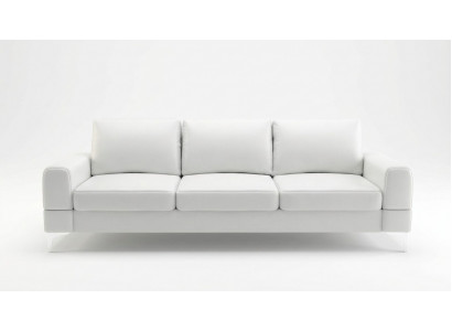 Wohnzimmer Design Textil 3 Sitzer Weiß Elegant Modern Sofa Couch Polsterung Neu