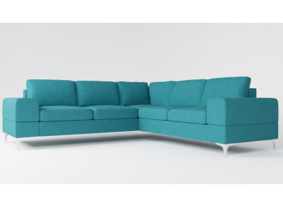 Couch Ecksofa Textil Wohnzimmer Design Modern L-Form Türkis Möbel Luxus Sofas
