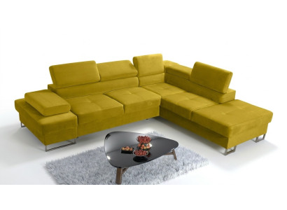 Ecksofa Polsterung Couch Textil Wohnzimmer L-Form Modern Gelb Design Sofas Neu