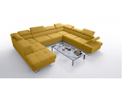 Wohnlandschaften Ecksofa Couch Textil Leder Polster Sitz Ecke Sofa U Form Sofas