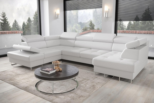 Textil Sofa Ecksofa Sofa Couch Polster Wohnlandschaft Leder Sofas Couchen U Form