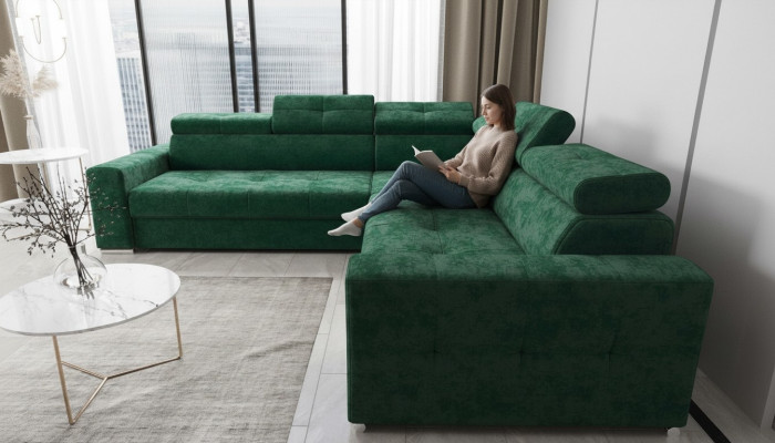 Wohnzimmer Textil Leder Luxus L Form Modern Ecksofa Couch Polsterung Sofas Neu