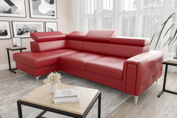 Ledersofa L-Form Couch Wohnzimmer Ecke Design Wohnlandschaft Couchen Sofas Neu