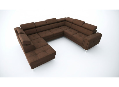 Sofa U-Form Stoffsofa Couch Wohnlandschaft Design Modern Leder Sofas Braun Neu
