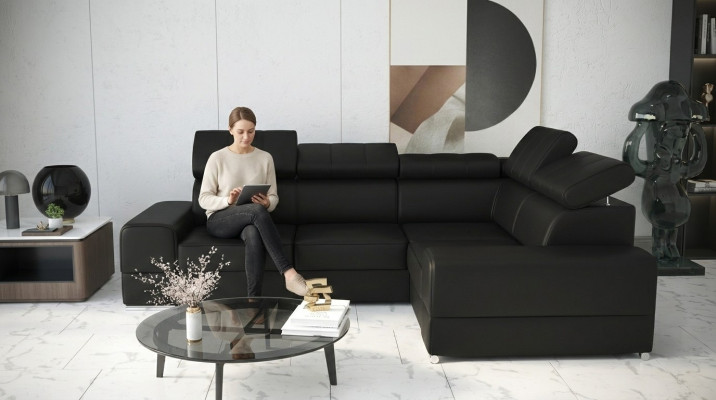 Ecksofa Couch Sofas Textil Bett Funktion Design L Form Modern Luxus Couchen Neu