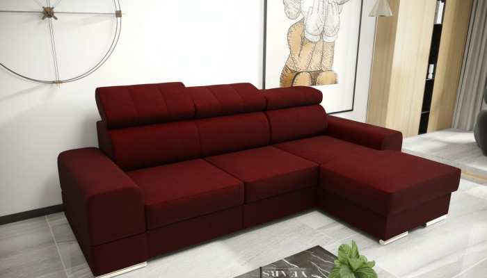 Wohnlandschaft Bettfunktion Stoff Ecksofa L-Form Sofa Couch Design Textil Sofas