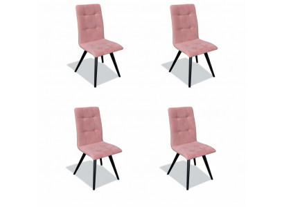 Stuhl Set 4x Stühle Textil Polster Lehn Massiv Holz Esszimmer Sitz Möbel Holz
