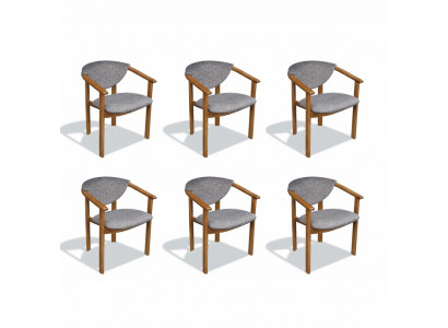 Garnitur Komplett K27 6x Designer Stuhl Set Esszimmer Lehn Polster Sitz Stühle