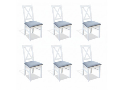 Set Holz Textil Sessel 6x Stühle Essgruppe Design Ess Zimmer Stuhl Massives Holz