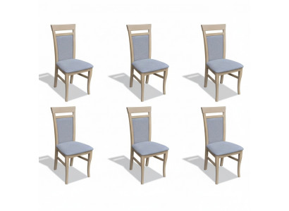 Garnitur Komplett Gruppe Wohnzimmer 6x Stück Grau Esszimmer Stuhl Set Stühle Neu