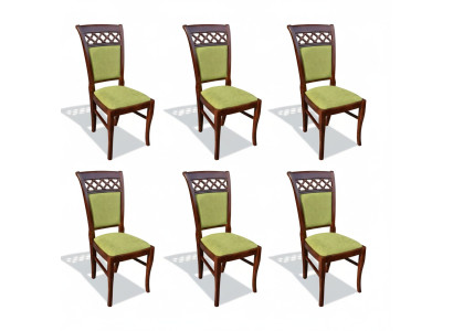 Esszimmer Stühle Holz Design Sessel Polster Set 6x Stühle Stuhl Textil Gruppen