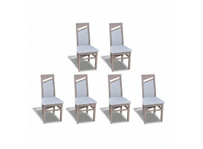 Esszimmerstuhl Stoff Polster Stühl Gastro Esszimmer Set 6x Massivholz Sessel