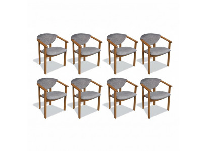 Set Garnitur Sitz Polster Wohnzimmer Design Ess Stuhl Zimmer Gruppe 8x Stühle